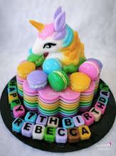 Load image into Gallery viewer, Unicorn Head with Macaron Jelly Cake