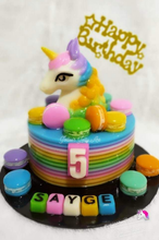 Load image into Gallery viewer, Unicorn Head with Macaron Jelly Cake