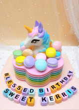 Load image into Gallery viewer, Unicorn Head with Macaron Jelly Cake
